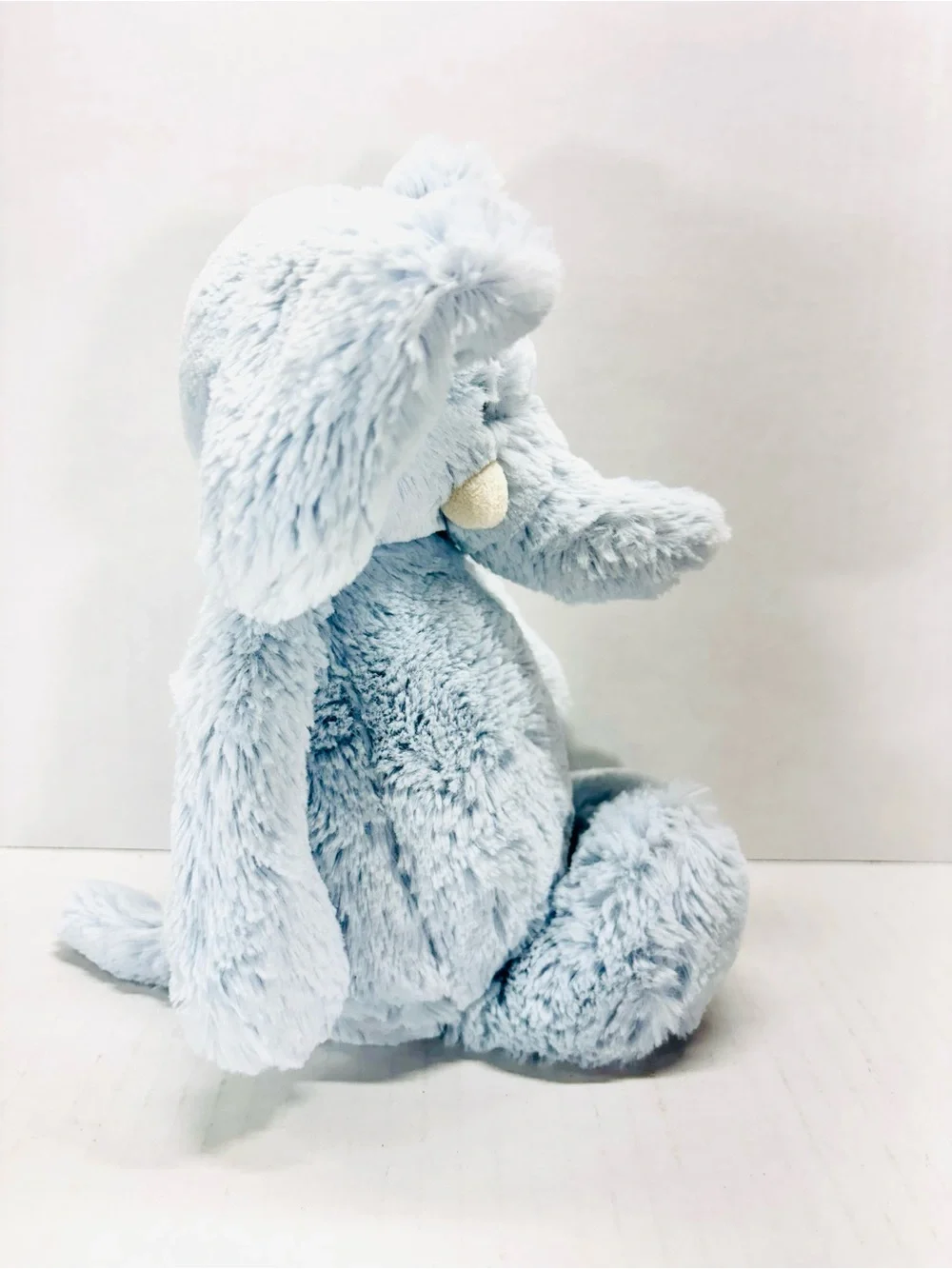 Jellycat 12” Light Blue Bashful Elephant Plush Chime Rattle Stuffed Animal